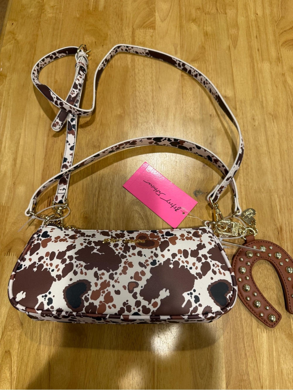 Betsey Johnson Cowprint Shoulder
Bag New with Tags  attached